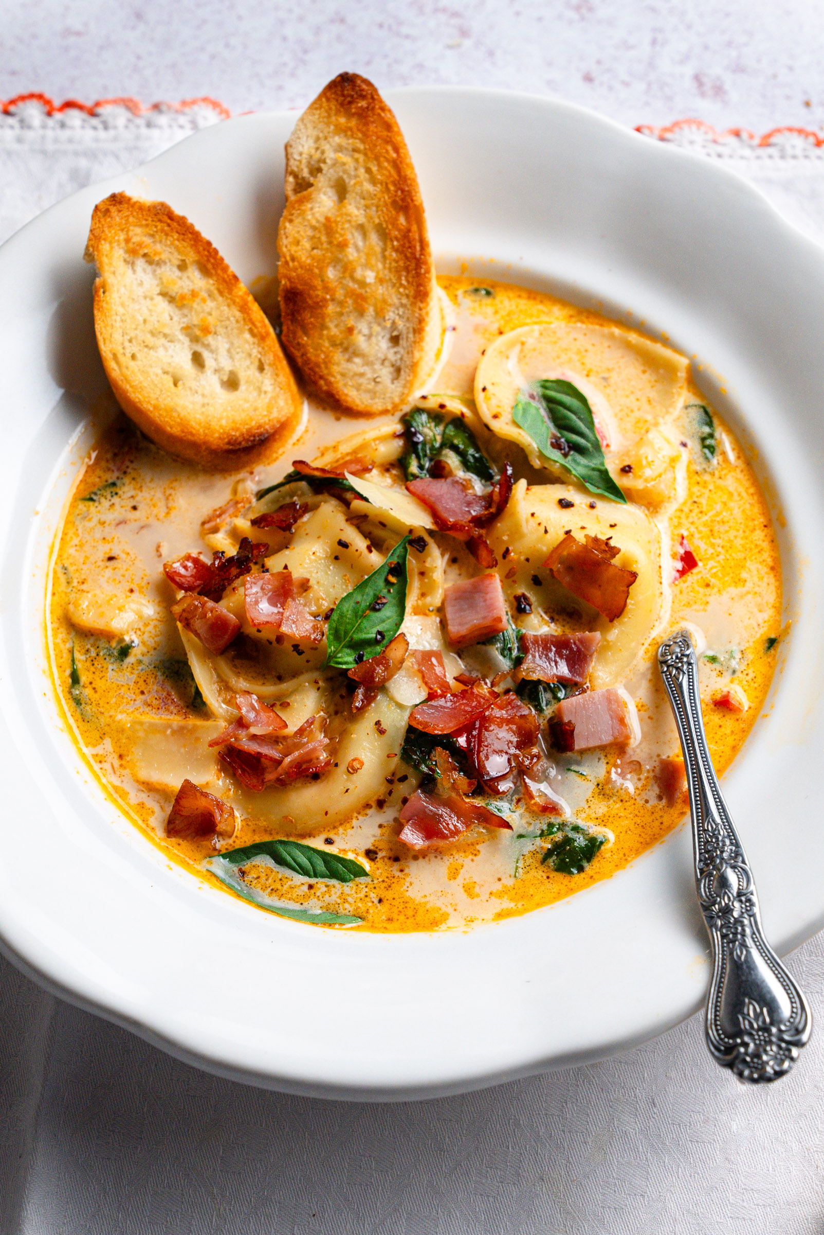 tortellini soup by food and mood studio